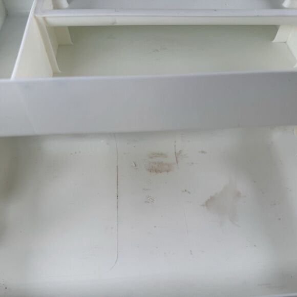 Caboodles Blue White On The Go Girl Classic Cosmetic Makeup Travel Case Vintage - Picture 5 of 10